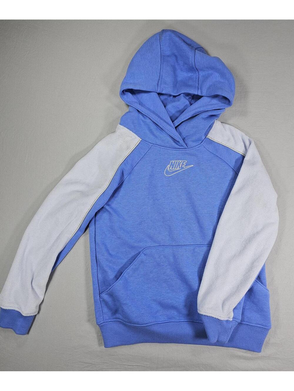Nike Kid's Blue and White Hoodie with Logo